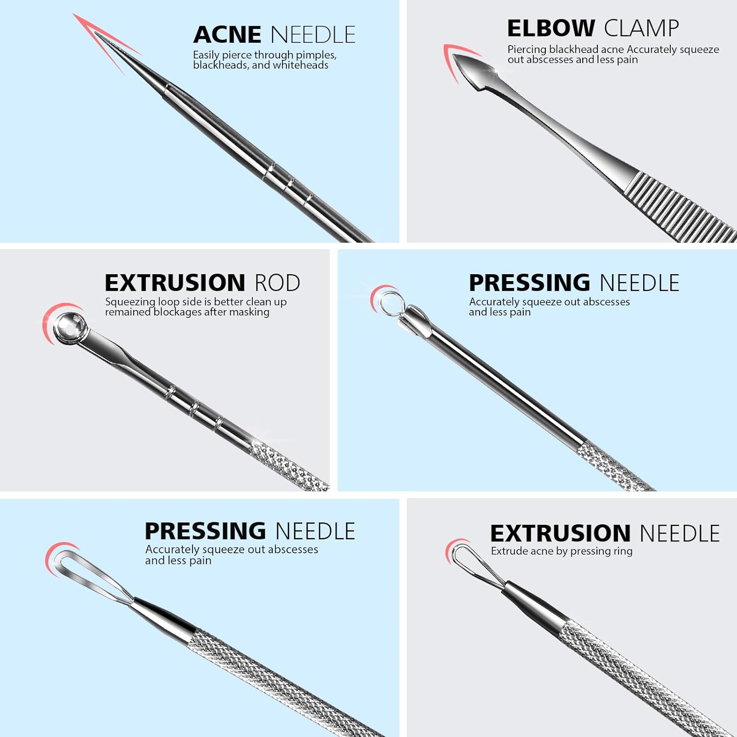 7pcs Blackhead Remover Kit Sta - Luxury Skincare Acne ulasan dan harga